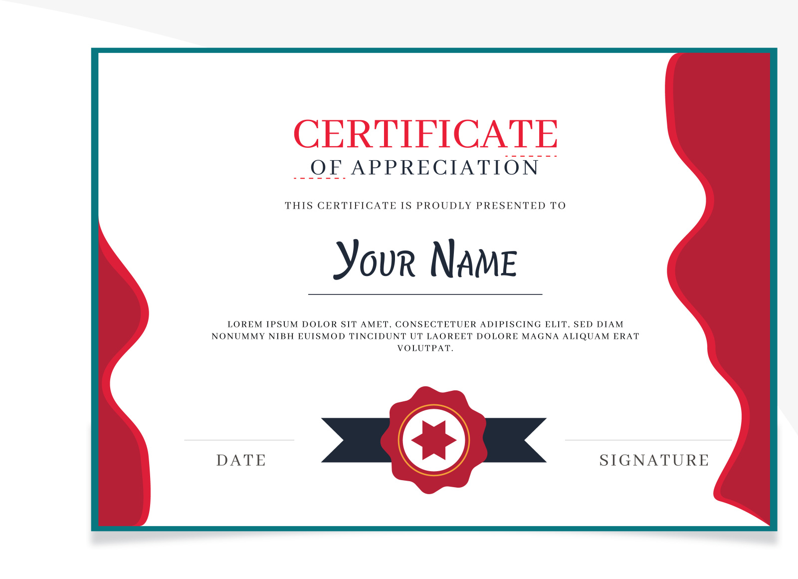 Modern certificate of achievement template by Raju Ahmed on Dribbble