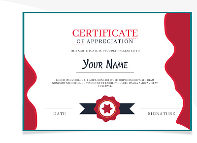 Modern certificate of achievement template certificate appreciation graphic design illustration raju ahmed