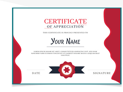 Modern certificate of achievement template