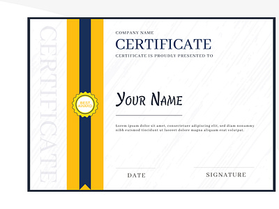 Modern certificate of achievement template