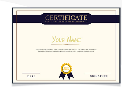 Modern certificate of achievement template