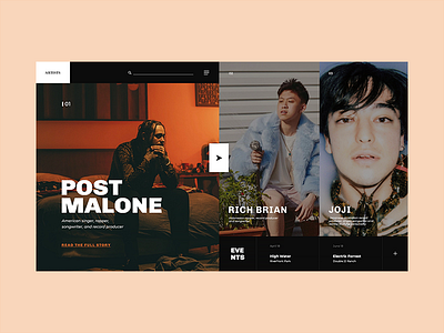 Artists Main Page artists interface music ui ux web design