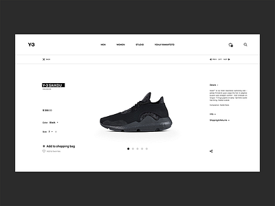 Adidas Y-3 Product Page