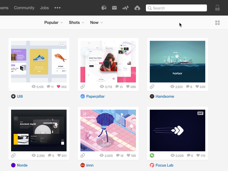 Locked/Unlocked Dribbble Navigation animated concept dribbble navigation gif quality of life web interface ui