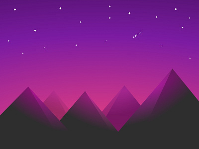 Starlight StarNight asteroid background blend gradient magenta mountain night poly purple stars ui