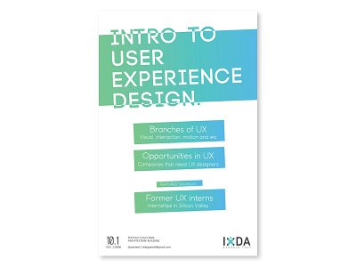 Intro to UX Design Event Poster event gradient graphic design ixda poster promotion ux visual