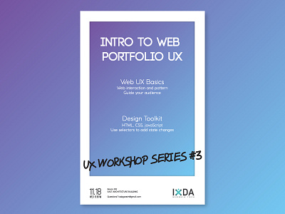 IxDA Poster: UX Workshop Series #3