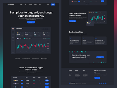 Cryptonex - Cryptocurrency Landing page. chennai color cryptocurrency design india landing page typography ui uidesign uiux ux uxdesign