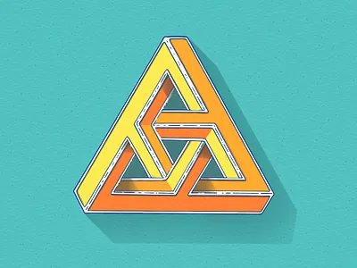 Penrose Triangle geometry illustration mc escher penrose triangle puzzle tobias hall triangle typography