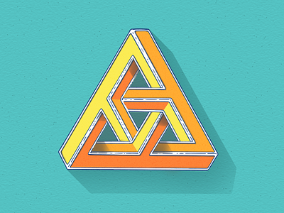 Penrose Triangle geometry illustration mc escher penrose triangle puzzle tobias hall triangle typography