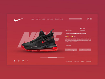 Nike :: PDP Layout branding design logo minimal nike nike air nike air max nike running nike shoes redesign ux web website