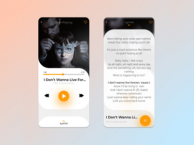 Music App Design app app design lyrics music music app music player play productdesign song song lyrics ui uidesign user experience userinterface ux uxdesign