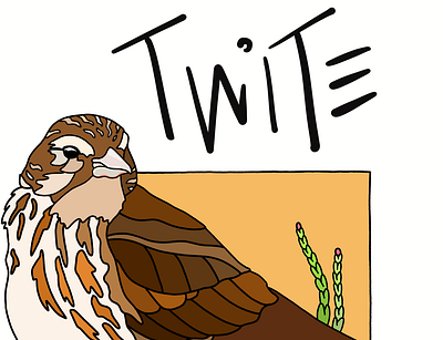 Twite art biodiversity clearline design endangered species flat illustration minimal nature typography