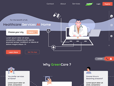 Healthcare Web app design illustration