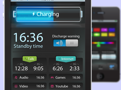 Battery manager app battery interface iphone ui