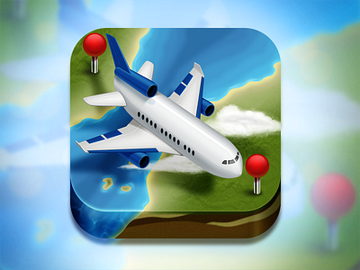 Plane App Icon v2 airplane airport blue earth green icon ios plane sky