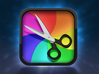 Photo Cutter App colors gloss icon ios ipad iphone rainbow scissors shine