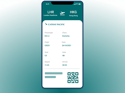 Daily UI - 024 - Boarding Pass