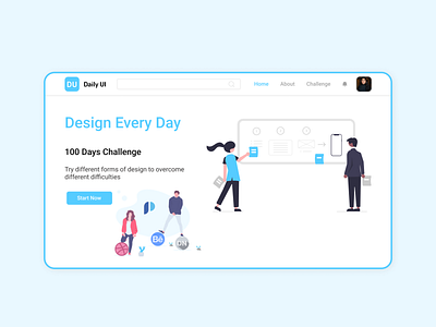 Daily UI - 100 - Redesign Daily UI Landing Page