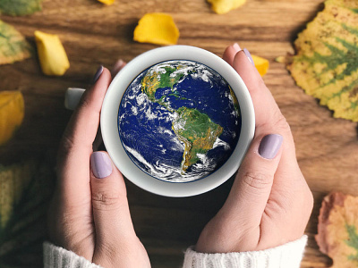 earth in a teacup design photoshop