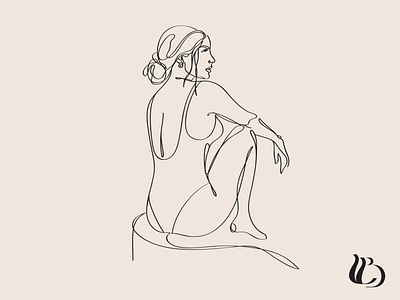 Illustration for Rising Sun Clay Co design female female body hand drawn illustration line art line drawing logo minimalism vector