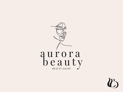 Aurora Beauty Salon Logo Design branding design identity illustration line art line drawing logo logodesign minimal typography