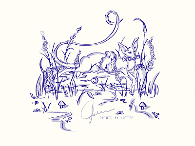 Forest Friends Illustration design digital art digital illustration female artist graphic illustration illustration line art line drawing minimalism painting photoshop photoshop illustration storybook illustration