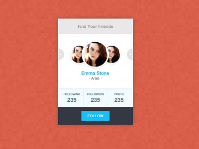 Your Friends design flat freebie message profile psd rebound ui web widget