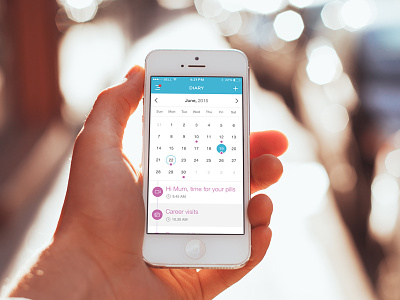 Mimo Diary app app blue calendar clean diary interface ios iphone mobile ui