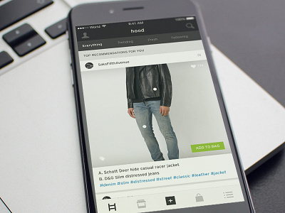 Social Shopping App clean dark ecommerce feed ios light minimal mobile shop ui