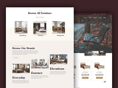 Hardwood Furniture Company brown clean design furniture simple ui web web design website