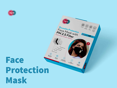 Packaging Design - Face Mask box packaging brand design brand mockups communication design flat mask design mask packaging minimal packaging design packaging mockups