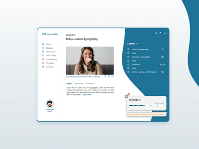 E-learning interface