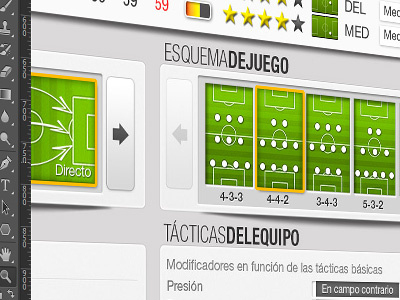 Fxf football game interface soccer