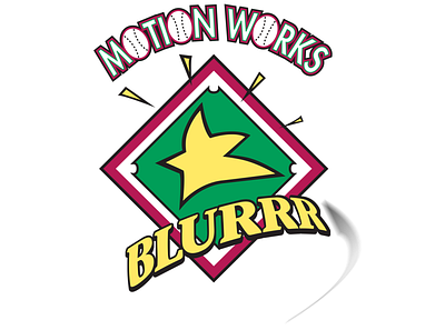 Motion Works Blurrr Baseball Shirt illustration logo