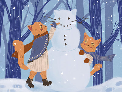 Snow Kitties digitalart digitalpainting drawing illustration kids procreate