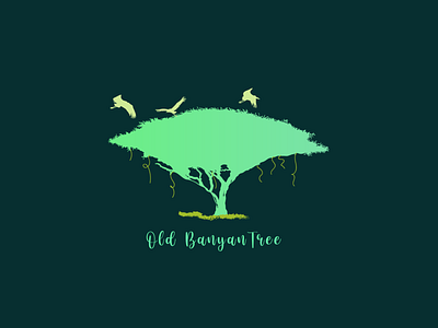 Old Banyan Tree birds branding flat graphics illustration logo logodesign minimal