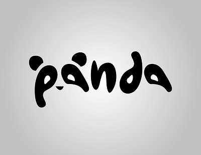 Panda Logo Typography branding flat graphics illustration letter art logo logodesign minimal panda panda logo typogaphy