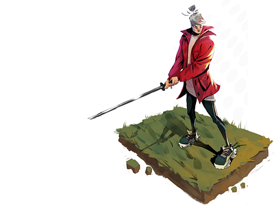 samurai fighter artwork cartoon cartoon character character characterdesign digital art drawing illustration