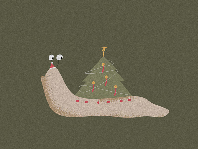 I am lucky christmas christmas tree graphic design hygge illustration new year snail xmas