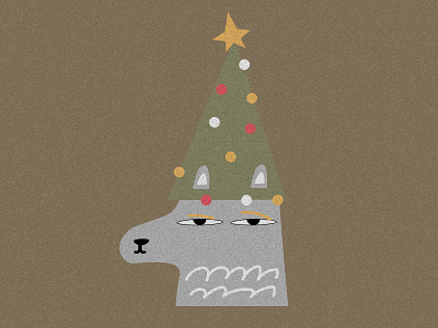 New Year 's Dog animals christmas christmas trees design dog graphic design hygge illustration logo new year xmas