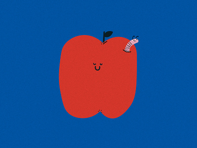 Apple apple branding flat fruit hygge illustration logo valentines day worm