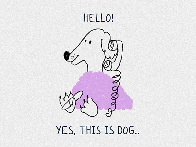 Dog animals corporate illustration dog flat fonts graphic design handwritten font illustration linear graphics telephone