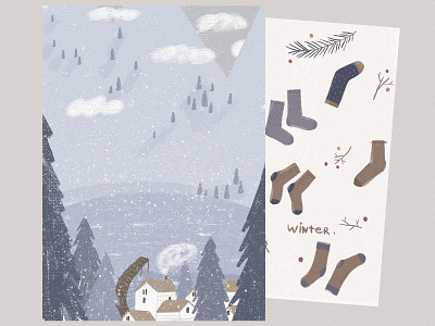 Winter cards christmas graphic design hygge illustration nature new year winter xmas