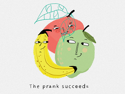 Funny fruits apple art artwork banana character friends fruits fun graphic design illustration pear print summer