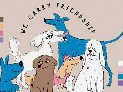 FRIENDSHIP DOG animals dog graphic design illustration pets
