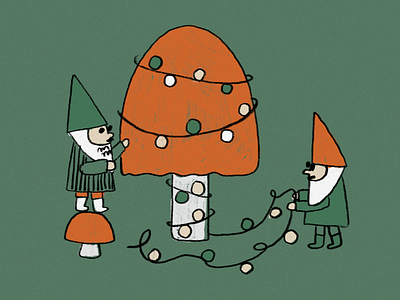 Christmas tree-mushroom christmas cute design gnome gnomes graphic design illustration mushroom new year xmas