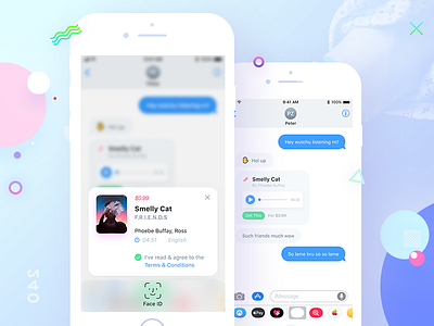 Buy in Chat ai app bot chat chatbot clean face id ios iphone x shop ui ux