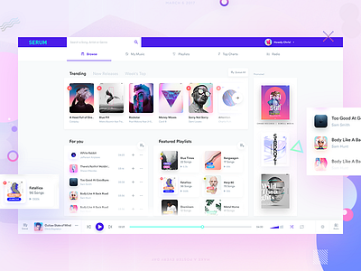 Serum Music App app apple card desktop ios music player saas spotify ui ux web