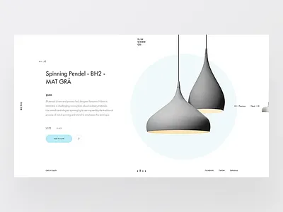 Pendant 2 clean design ecommmerce furniture interior landing minimal shop ui ux web website